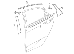 Door Belt Molding (Right, Rear, Upper)