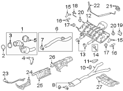 Image of Clamp. Exhaust. Muffler. Intermed pipe. (Rear). Clamp for Exhaust. image for your 2018 Jaguar F-Pace  R-Sport Sport Utility 