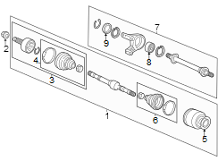 CV Axle Assembly (Left)