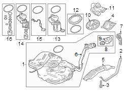 Tank. Ring. Fuel. Lock. and Gasket Set. Pump Seal. retainer. Device that Seals the.