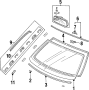 Molding. Windshield. Clip. UP. Side. (Front, Upper)