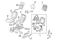 SEATS & TRACKS. FRONT SEAT COMPONENTS.