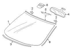 WINDSHIELD. GLASS. REVEAL MOLDINGS.