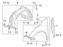 Fender Splash Shield (Right, Front, Rear)