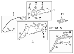 Interior Quarter Panel Trim Panel (Left, Rear, Lower)