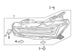 Front lamps. Headlamp components.