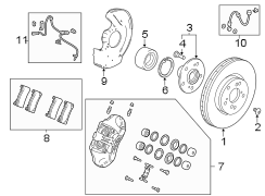 Front suspension. Brake components.