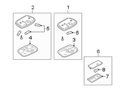 Diagram OVERHEAD LAMPS. for your 2005 Mazda Tribute