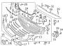 Diagram Front bumper & grille. Grille & components. for your Mazda
