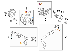 Image of Engine Coolant Pipe Gasket image for your 1999 Mazda 626   