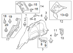 Diagram Quarter panel. Interior trim. for your 2024 Mazda