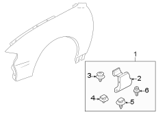 Image of Fender Molding (Right, Upper, Lower) image for your Mazda Millenia  