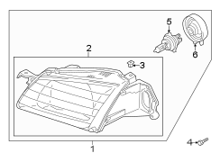 Diagram FRONT LAMPS. HEADLAMP COMPONENTS. for your 2011 Mazda Mazda 3