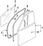 Diagram FRONT DOOR. DOOR & COMPONENTS. for your 2017 Mazda 3 Grand Touring Hatchback