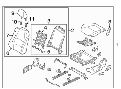 Image of Seat back Assembly. (Left, Front). Included with: Seat. image for your 2018 Mazda 6   