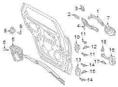 Diagram Rear door. Lock & hardware. for your 2024 Mazda CX-90