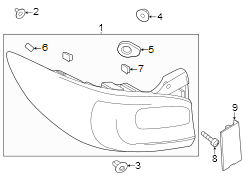 Diagram Rear lamps. Tail lamps. for your 2024 Mazda