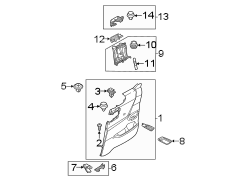 Image of Door Interior Trim Panel Bracket (Lower) image for your 1990 Mazda B2200 2.2L M/T Base Extended Cab Pickup Fleetside 
