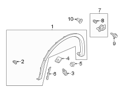 Fender Molding (Left, Front, Upper, Lower)