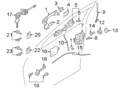 Latch. Lock. Actuator. (Left, Front). Incl.Latch. Mechanism to.