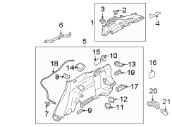 Interior Quarter Panel Trim Panel Storage Compartment (Left, Lower)