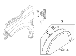 Fender Molding (Right, Front, Upper, Lower)