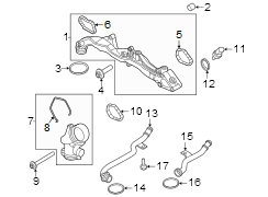 Image of Engine Coolant Outlet Gasket. Water manifold inner seal. A circular disk covered. image for your 2019 Porsche Macan   