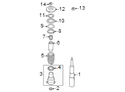Diagram Front suspension. Struts & components. for your Porsche