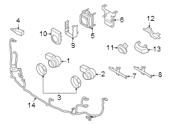 Diagram Front bumper & grille. Electrical components. for your 2022 Porsche 718 Cayman