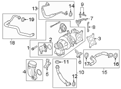 Exhaust gas turbocha. Exhaust Manifold. Turbocharger. A complete Turbocharger.