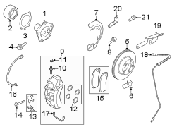 Diagram Front suspension. Brake components. for your 2022 Porsche Taycan