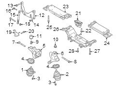 Image of Engine Mount image for your 2022 Land Rover Range Rover Evoque  R-Dynamic SE Sport Utility 