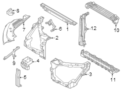 Image of Radiator Mount Bracket (Upper, Lower) image for your 2023 Land Rover Range Rover 3.0L 6 cylinder MILD HYBRID EV-GAS (MHEV) A/T SE Sport Utility 