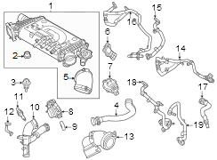 Image of Intercooler Hose image for your 2022 Land Rover Range Rover 3.0L Ingenium 6 cylinder MILD HYBRID EV-GAS (MHEV) A/T Base Sport Utility 