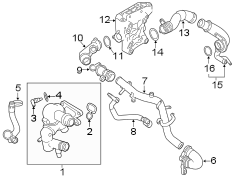 Image of Inlet. Engine. Water. Tube. Coolant. Engine Coolant Outlet. image for your 2020 Land Rover Range Rover Sport   