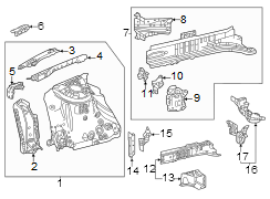 Image of Fender Rail Bracket (Front, Upper) image for your 2023 Toyota Camry   