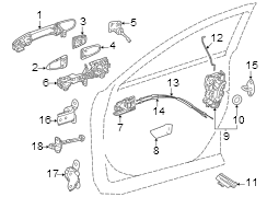 Image of Door Lock Cylinder image for your 2013 Toyota Avalon  Hybrid Limited Sedan 