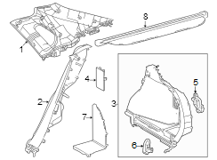 Image of Interior Quarter Panel Trim Panel (Upper) image for your 2019 Toyota Tacoma  TRD Off-Road Crew Cab Pickup Fleetside 