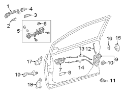 Image of Door Latch Cable (Front) image for your 2010 Toyota Land Cruiser   