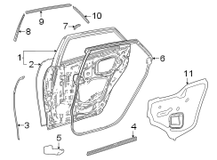 Image of Door Seal (Rear, Lower) image for your 2011 Toyota Tundra  Platinum Crew Cab Pickup Fleetside 