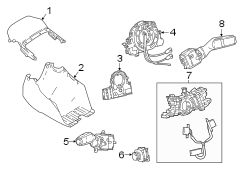 Steering column. Shroud. Switches & levers. Diagram