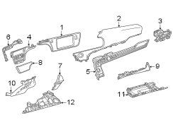 Image of Instrument Panel Trim Panel (Rear) image for your 2022 Toyota Prius AWD-e   