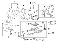 Seats & tracks. Passenger seat components. Diagram