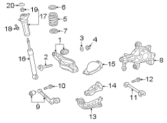 Diagram Rear suspension. Suspension components. for your 2006 TOYOTA AVALON