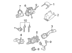 Steering column. Shroud. Switches & levers. Diagram