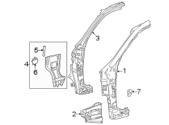 Image of Hinge pillar. PANEL, SIDE, OUTER N. image for your 2023 Toyota Tundra 3.4L i-Force Max V6 FULL HYBRID EV-GAS (FHEV) A/T RWD Platinum Crew Cab Pickup Fleetside 