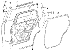 Image of Door Shell (Rear) image for your 2010 Toyota FJ Cruiser   