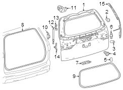 Image of Liftgate Hinge image for your 2019 Toyota Camry  Hybrid LE Sedan 