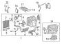 Air conditioner & heater. Evaporator & heater components. Diagram