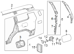 Diagram Quarter panel & components. for your TOYOTA RAV 4 XLE